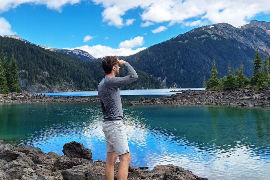 Io durante una gita a Garibaldi Lake, in Canada.
